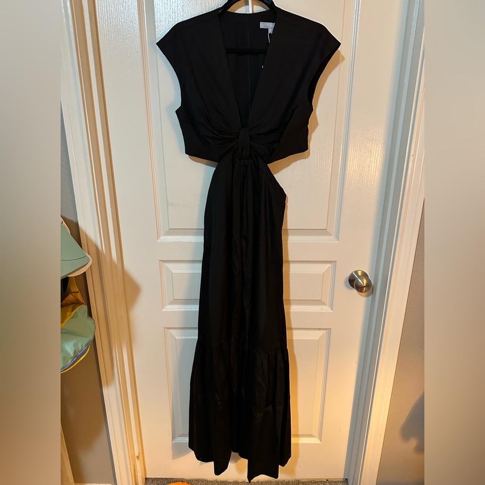 ANTONIO MELANI Black Maxi Dress with Front Knot